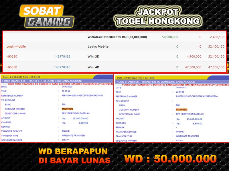 BUKTI JP 24 OKTOBER 2023 LUNAS RP. 50.000.000,-