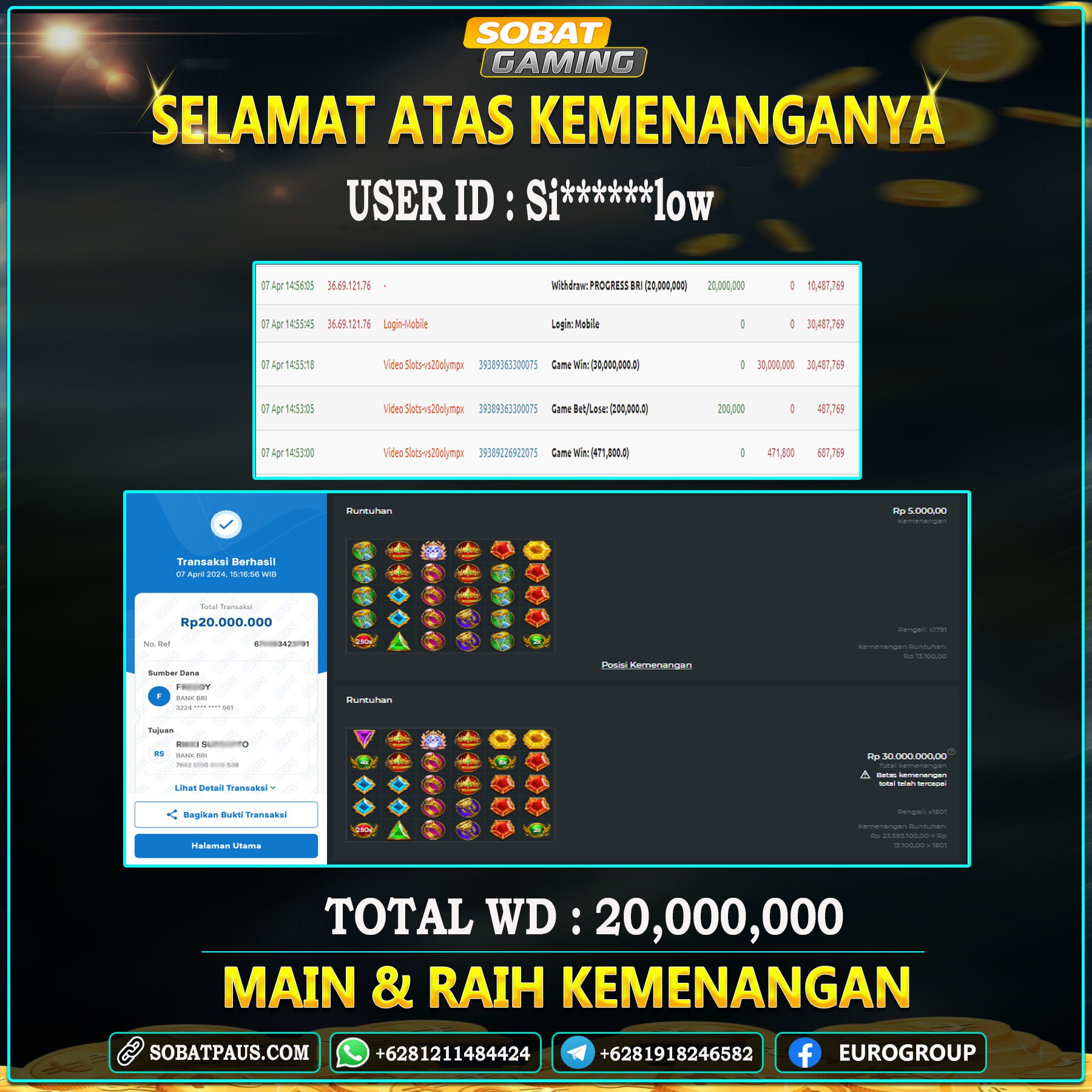 BUKTI JP2 07 APRIL 2024 LUNAS RP. 20.000.000,-