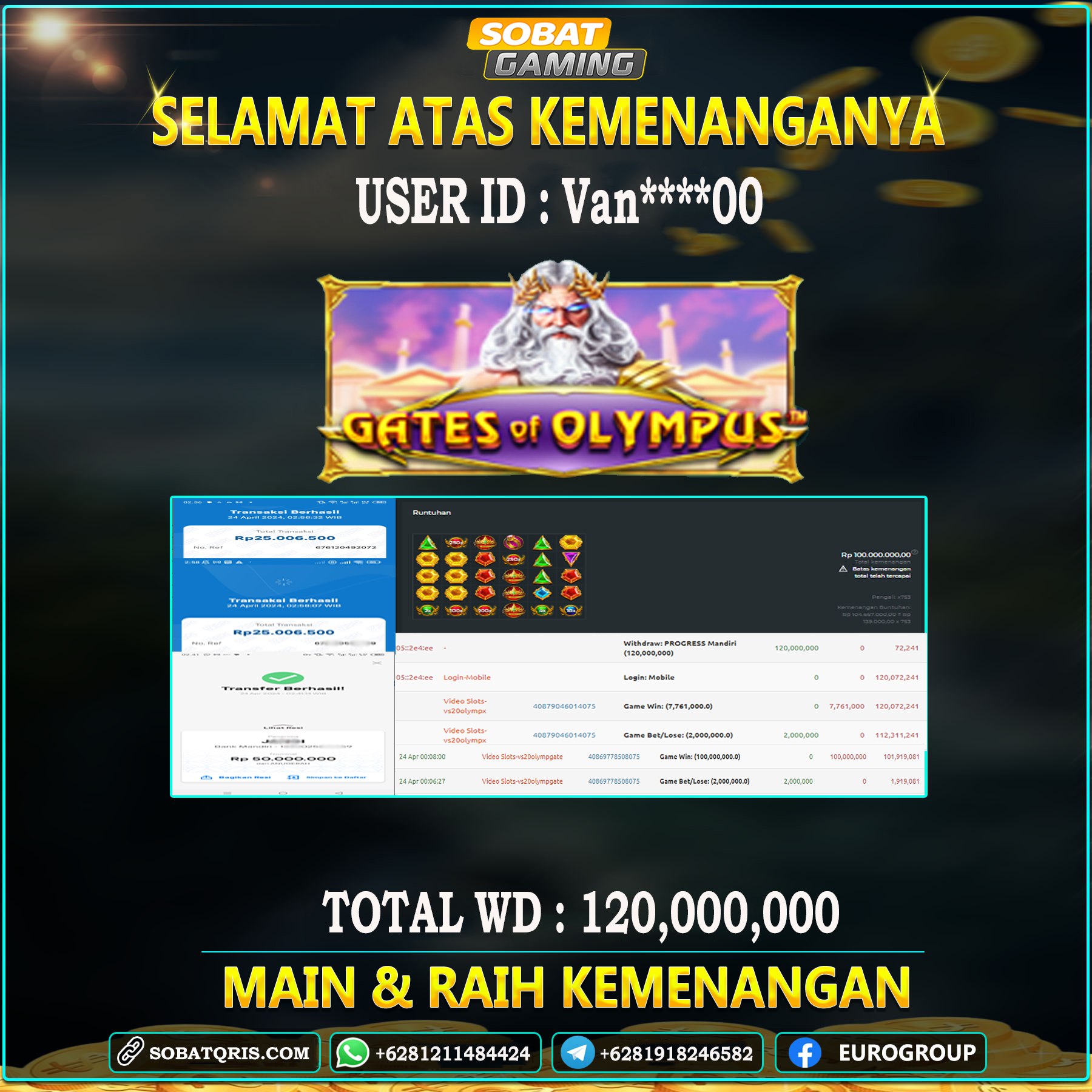 BUKTI JP 24 APRIL 2024 LUNAS RP. 100.000.000,-