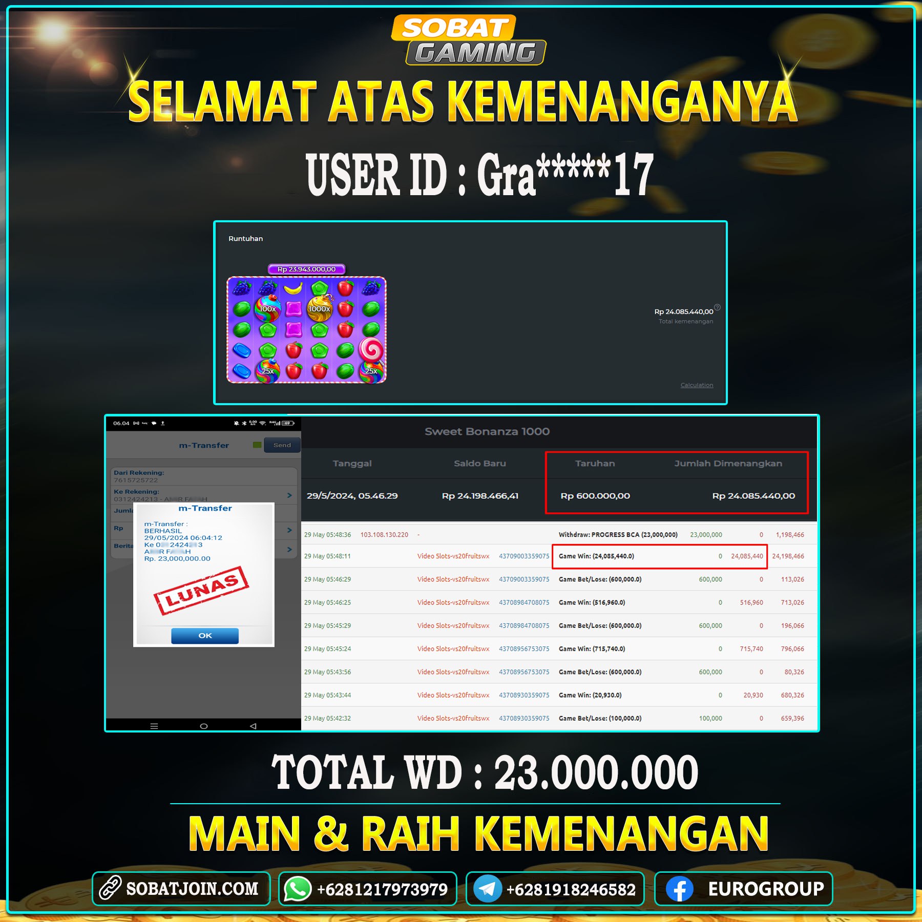 BUKTI JP2 29 MEI 2024 LUNAS RP. 23.000.000,-