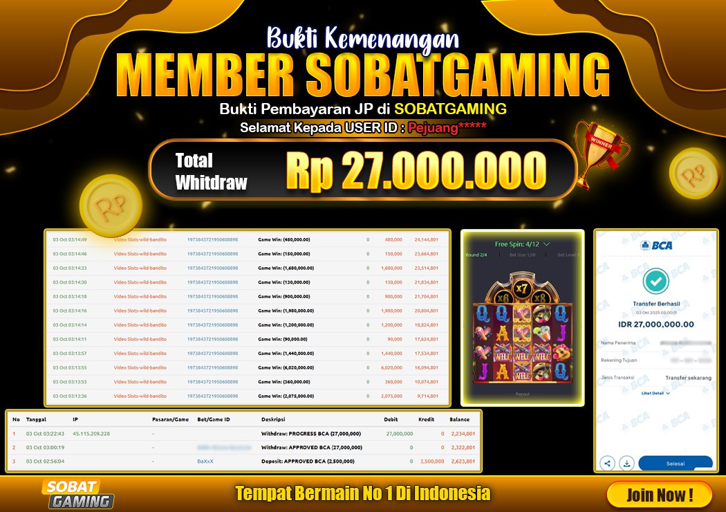 BUKTI JP 03 OKTOBER 2025 LUNAS RP. 27.000.000,-