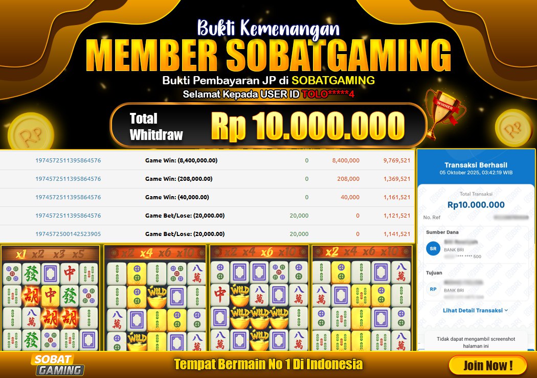 BUKTI JP 05 OKTOBER 2025 LUNAS RP. 10.000.000,-