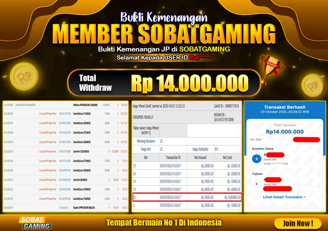 BUKTI JP 23 OKTOBER 2025 LUNAS RP. 14.000.000,-