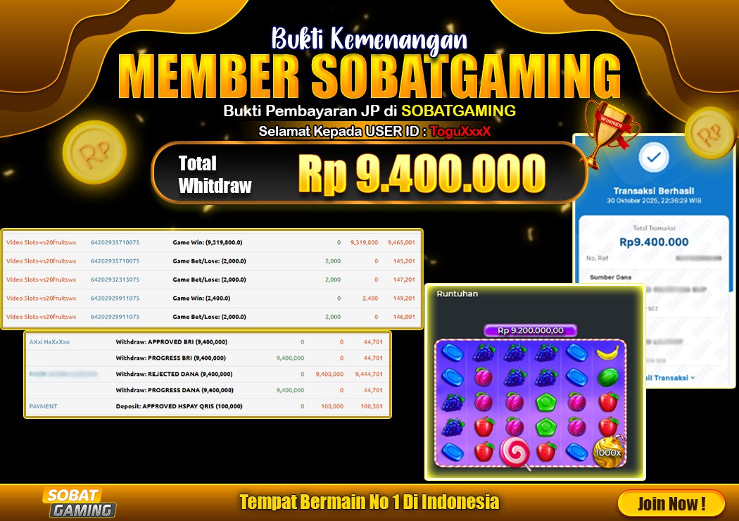 BUKTI JP 30 OKTOBER 2025 LUNAS RP. 9.400.000,-