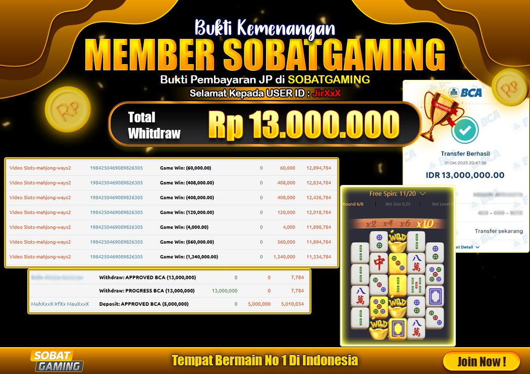 BUKTI JP 31 OKTOBER 2025 LUNAS RP. 13.000.000,-