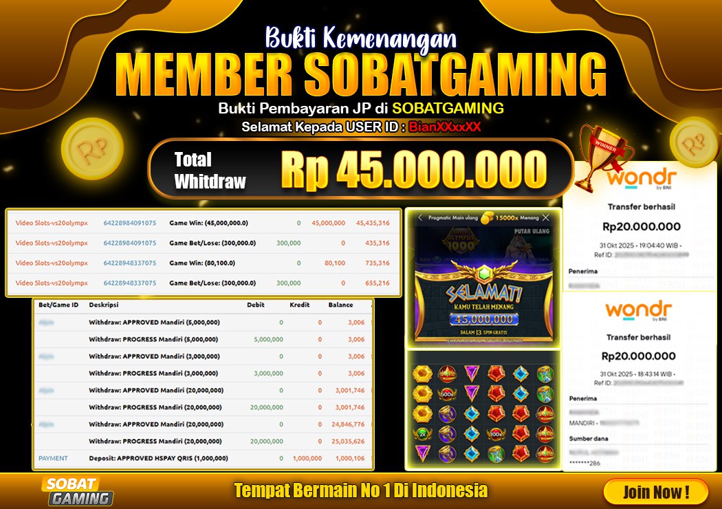 BUKTI JP 31 OKTOBER 2025 LUNAS RP. 45.000.000,-