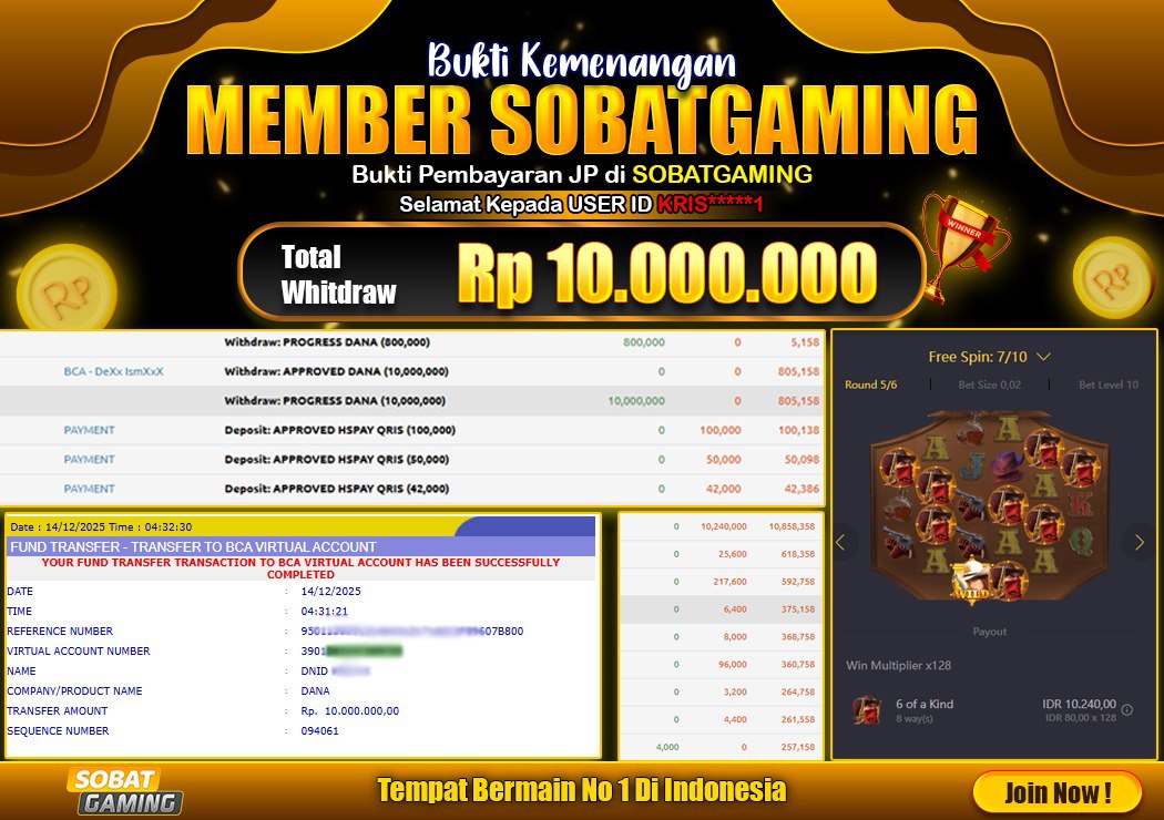 BUKTI JP 14 DESEMBER 2025 LUNAS RP. 10.000.000,-