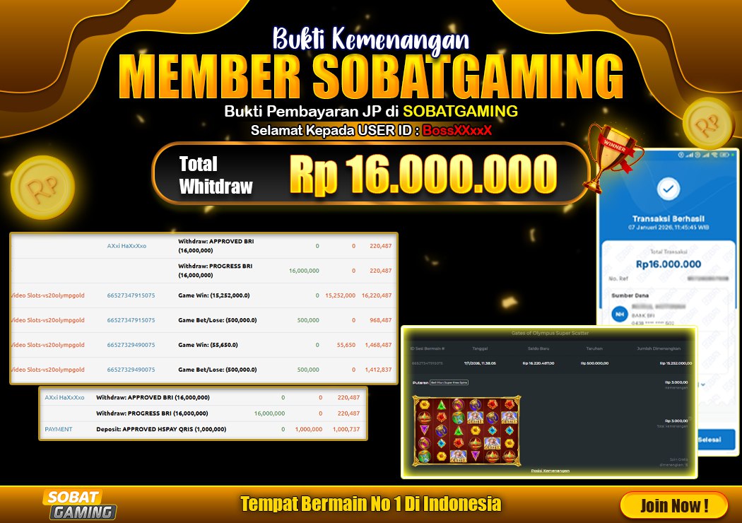 BUKTI JP 07 JANUARI 2026 LUNAS RP. 16.000.000,-