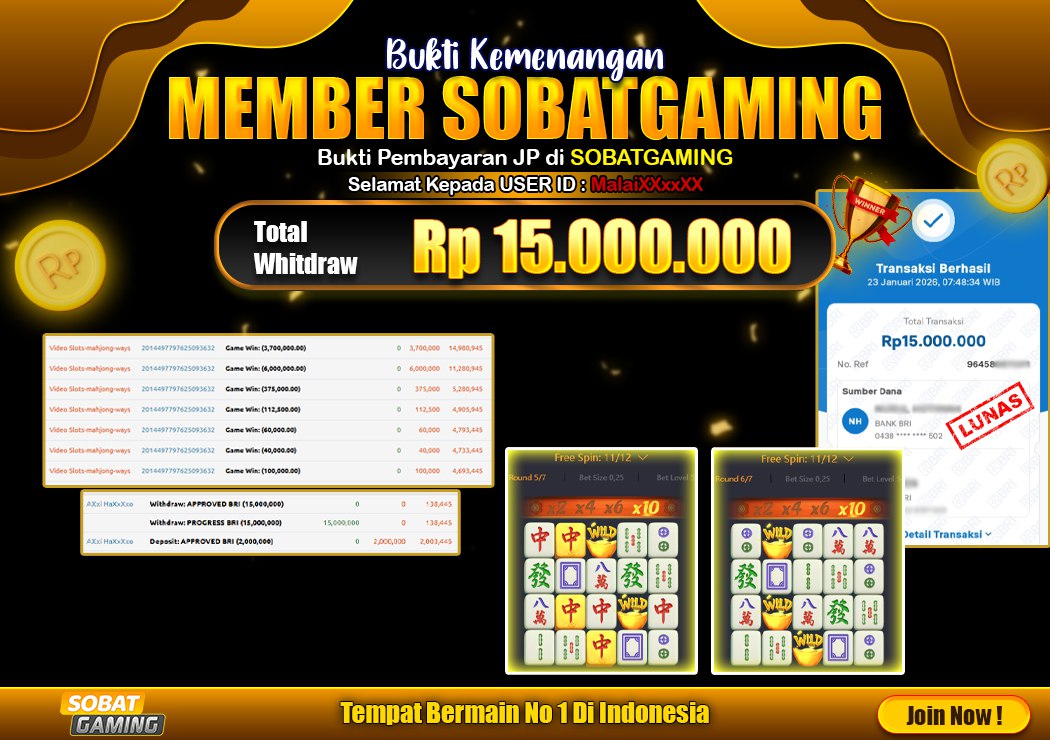 BUKTI JP 23 JANUARI 2026 LUNAS RP. 15.000.000,-