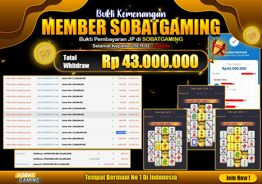 BUKTI JP 13 FEBRUARI 2026 LUNAS RP. 43.000.000,-