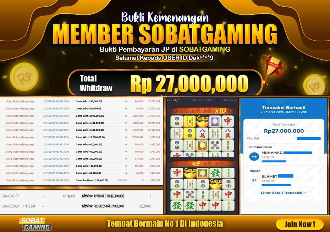 BUKTI JP 23 MARET 2026 LUNAS RP. 27.000.000,-